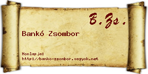 Bankó Zsombor névjegykártya